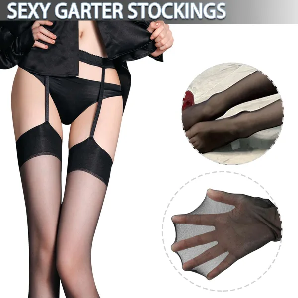 Lace Trim Thigh High Stockings